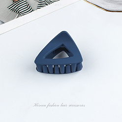 Prussian Blue Frosted Acrylic Hair Claw Clips, Triangle Non Slip Jaw Clamps for Girl Women, Prussian Blue, 45x34mm