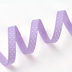 Фиолетовый Горошек лента Grosgrain ленты, lt.purple, три точки на наклонной линии, около 3/8 дюйма (10 мм) в ширину, 50yards / рулон (45.72 м / рулон)
