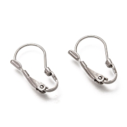 Stainless Steel Color 304 Stainless Steel Leverback Earring Findings, Stainless Steel Color, 19x11x4mm, Pin: 1mm