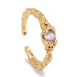 Золотой 925 серебряные манжеты, открытые кольца, пасьянс кольца, с четким кубического циркония, , золотые, размер США 6, внутренний диаметр: 17 мм