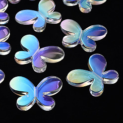 Clair AB Perles acryliques transparentes, couleur ab , papillon, clair ab, 34x44x8mm, Trou: 3mm