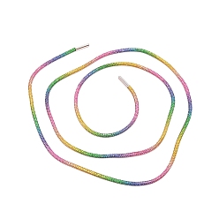 Colorido Algodón de color arcoíris con diamantes de imitación, cordones redondos brillantes bling bling para zapatillas de deporte, colorido, 1200x4 mm