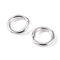 Silver Brass Jump Rings, Open Jump Rings, Lead Free & Nickel Free, Silver, 6x1mm, Inner Diameter: 4mm, about 4160pcs/500g