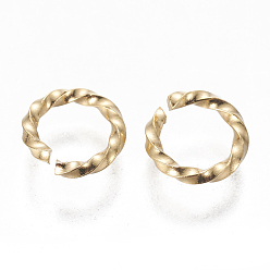 Golden 304 Stainless Steel Twisted Jump Rings, Open Jump Rings, Golden, 7.5~8x1.5mm, Inner Diameter: 5.5mm