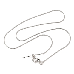 Stainless Steel Color 304 Stainless Steel Snake Chain Necklace for Women, for Beadable Necklace Making, Stainless Steel Color, 17.24 inch(43.8cm)