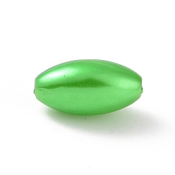 Citron Vert Perles de nacre en plastique ABS, riz, lime, 13.5x7.5mm, Trou: 1.6mm, environ1428 pcs / 500 g