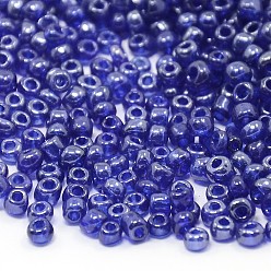 Azul Abalorios de la semilla de cristal, trans. colores Abrillantado, rondo, azul, 4 mm, agujero: 1.5 mm, Sobre 500 unidades / 50 g, 50 g / bolsa, 18bolsas/2libras