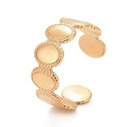 Золотой Ионное покрытие (ip) 304 овальное открытое манжетное кольцо из нержавеющей стали для женщин, золотые, размер США 9 (18.9 мм)
