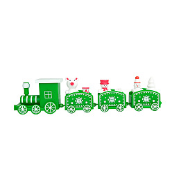 Green Plastic Mini Train Display Decoration, Christmas Ornaments, for Party Gift Home Decoration, Green, 45x195mm