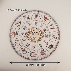 Chocolat Bloc-cartes de tarot en bois constellation lune soleil, tapis de divination, assiette d'autel, planches à pendule de radiesthésie, chocolat, 300x6mm