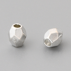 Silver Alloy Spacer Beads, Oval, Cadmium Free & Lead Free, Silver, 4x3.5mm, Hole: 1mm, about 7600pcs/1000g
