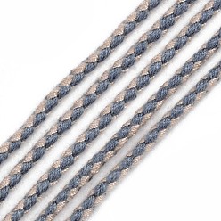 Light Steel Blue Polyester Braided Cords, Light Steel Blue, 2mm, about 100yard/bundle(91.44m/bundle)