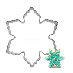 Stainless Steel Color 304 Stainless Steel Christmas Cookie Cutters, Cookies Moulds, DIY Biscuit Baking Tool, Snowflake, Stainless Steel Color, 81x19.5mm
