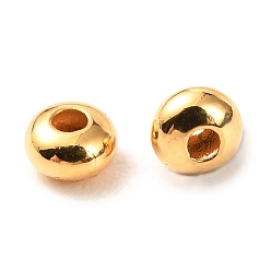 Real 18K Gold Plated Brass Beads, Long-Lasting Plated, Rondelle, Real 18K Gold Plated, 3x2mm, Hole: 0.9mm