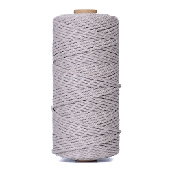 Rosy Brown 100M Round Cotton Braided Cord, for DIY Handmade Tassel Embroidery Craft, Rosy Brown, 3mm, about 109.36 Yards(100m)/Roll
