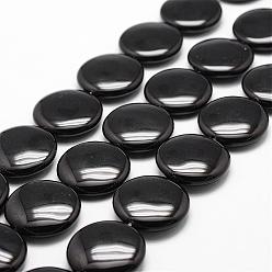 Black Onyx Natural Black Onyx Beads Strands, Grade A, Dyed & Heated, Flat Round, 40x11mm, Hole: 1mm, about 10pcs/strand, 15.16 inch~15.35 inch