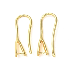Golden Rack Plating Brass Ear Hooks, Ear Wire with Pinch Bails for Half Drilled Beads, Long-Lasting Plated, Lead Free & Cadmium Free, Golden, 19 Gauge, 21mm, Pin: 0.9mm & 0.6mm(for Half Drilled Beads)