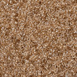 (RR234) Sparkling Metallic Gold Lined Crystal Perles rocailles miyuki rondes, perles de rocaille japonais, (rr 234) cristal doublé d'or métallisé étincelant, 11/0, 2x1.3mm, trou: 0.8 mm, sur 1100 pcs / bouteille, 10 g / bouteille