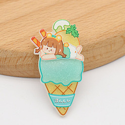 Ice Cream Акриловые кабошоны с принтом, образец мороженого, 45 мм