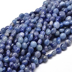 Dumortierite Natural Dumortierite Quartz Nuggets Beads Strands, Tumbled Stone, 5~10x6~7x3~7mm, Hole: 1mm, about 14.9 inch~15.7 inch