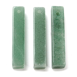 Зеленый Авантюрин Естественный зеленый авантюрин подвески, прямоугольник амулеты, 38~41x7.5~8x7.5~8 мм, отверстие : 1.5 мм
