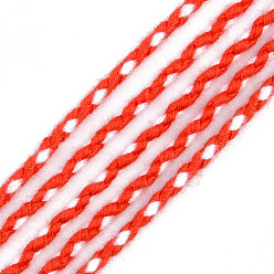Red Polyester Braided Cords, Red, 2mm, about 100yard/bundle(91.44m/bundle)
