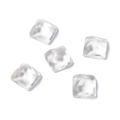 Clear Transparent Resin Cabochons, Water Ripple Cabochons, Square, Clear, 16x16x8.5mm
