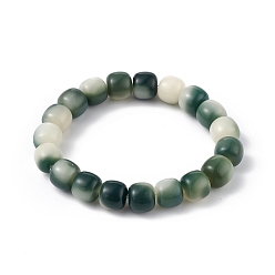 Cyan Foncé Bracelet extensible en perles de bois de bodhi pour femme, dark cyan, diamètre intérieur: 2-3/8 pouce (6 cm)