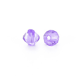 Violeta Oscura Abalorios de acrílico transparentes, facetados, bicono, violeta oscuro, 5x4.5 mm, agujero: 1.2 mm, Sobre 12160 unidades / 500 g