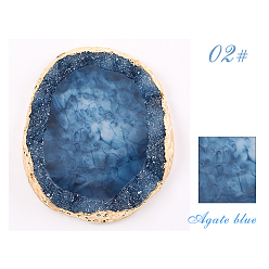 Bleu Marine Palette de couleurs agate imitation résine, maquillage cosmétique nail art outil, bleu marine, 10x9x1 cm