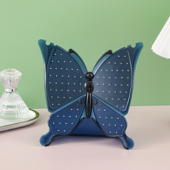 Prusia Azul Expositores de pendientes de plástico de mariposa, Estante organizador de joyas de mariposa para guardar pendientes., null, 15x18 cm