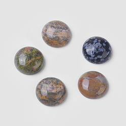 Piedra Mixta Cabujones de piedras preciosas, media vuelta / cúpula, piedra mezclada, 18x7 mm