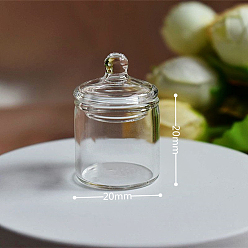 Claro Adornos en miniatura de vidrio transparente, accesorios de casa de muñecas micro jardín paisajístico, simulando decoraciones de utilería, frascos, Claro, 20x20 mm