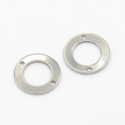 Stainless Steel Color 304 Stainless Steel Slice Links, Donut, Stainless Steel Color, 13x1mm, Hole: 1mm