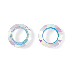 WhiteSmoke Electroplate Glass Linking Rings, Crystal Cosmic Ring, Prism Ring, Faceted, Back Plated, Round Ring, WhiteSmoke, 14x3.5~4mm, Inner Diameter: 8.3mm