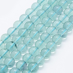 Medium Turquoise Natural Fluorite Beads Strands, Round, Medium Turquoise, 8mm, Hole: 0.5mm, about 49pcs/strand, 15.5 inch