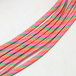 Corail 7 âmes intérieures cordes en polyester et spandex, pour la fabrication de bracelets en corde, corail, 4mm, environ 109.36 yards (100m)/paquet, 420~500g / bundle
