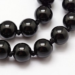 Black Onyx Hebras de cuentas de ónix negro natural, rondo, 8 mm, agujero: 1 mm, sobre 48 unidades / cadena, 18.1 pulgada