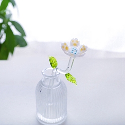 PapayaWhip Handmade Glass Flower Decoration, Glass Vase Arrangement Ornament, PapayaWhip, 165x37mm