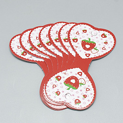Roja Collar de cartón y pulsera tarjetas de presentación, fresa, rojo, 9.6x4.7 cm