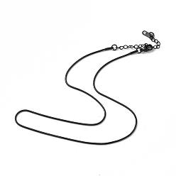 Gunmetal 304 Stainless Steel Round Snake Chain Necklace for Men Women, Gunmetal, 15.83 inch(40.2cm)