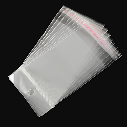 Clear OPP Cellophane Bags, Rectangle, Clear, 12x6cm, Hole: 8mm, Unilateral Thickness: 0.035mm, Inner Measure: 7x6cm