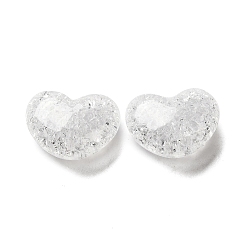 Clair Transparent perles acryliques craquelés, cœur, clair, 12x21x9.5mm, Trou: 2mm, environ235 pcs / 500 g