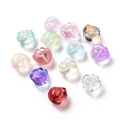 Mixed Color Transparent Spray Painted Glass Beads, Cat Paw Print, Mixed Color, 11x12x8.5mm, Hole: 1.2mm