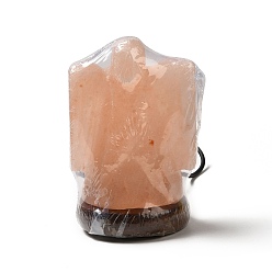 Angel & Fairy Usb лампа из натуральной гималайской каменной соли, с многоцветной лампочкой (200w), деревянная основа, ангел, 79x73x121 мм
