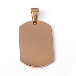 Golden 304 Stainless Steel Pendants, Stamping Blank Tag, Golden, 31.5x20x2mm, Hole: 5x9mm
