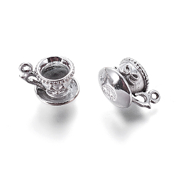 Silver Alloy Pendants, Long-Lasting Plated, Cup, Silver Color Plated, 13x16x12mm, Hole: 1mm