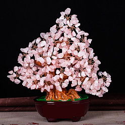 Розовый Кварц Натуральные украшения для деревьев из розового кварца, смола украшения дома дисплей, энергетический камень рейки для исцеления, 230x120x280 мм