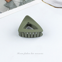 Olive Drab Frosted Acrylic Hair Claw Clips, Triangle Non Slip Jaw Clamps for Girl Women, Olive Drab, 45x34mm