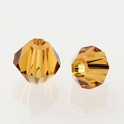 Verge D'or Aaa facettes de qualité toupie perles de verre transparent, verge d'or, 4x3mm, trou: 1 mm, environ 720 PCs / sachet 